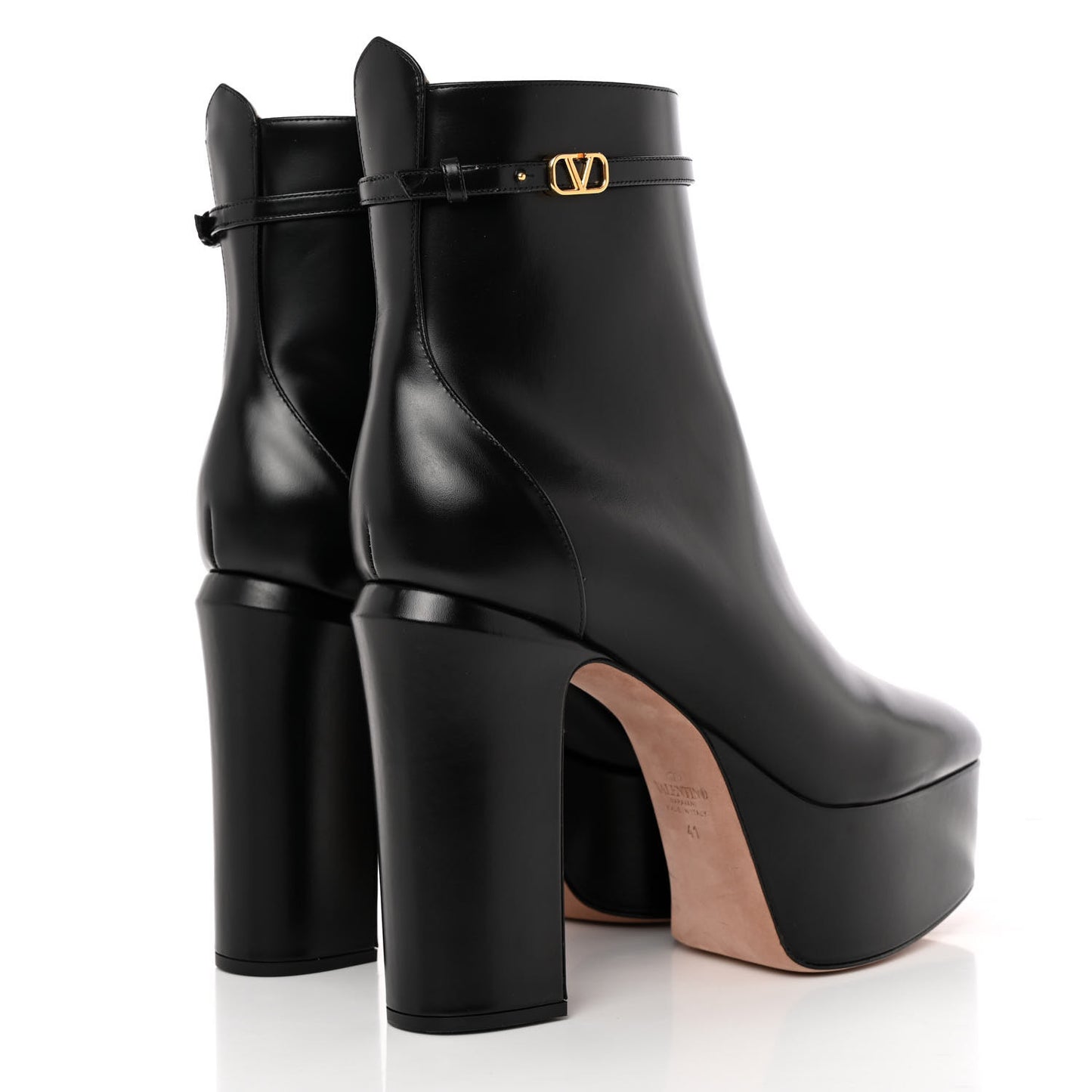 Calfskin Tan-Go Platform 50/120mm Ankle Boots 41 Black