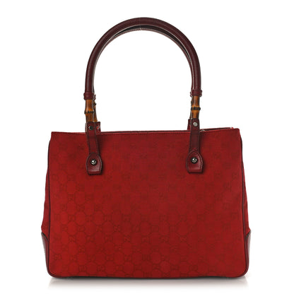 Gucci Monogram Small Bamboo Tote Red 1 of 10