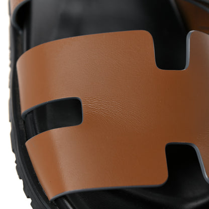 Hermes Calfskin Mens Chypre Sandals 43 Gold 11 of 15