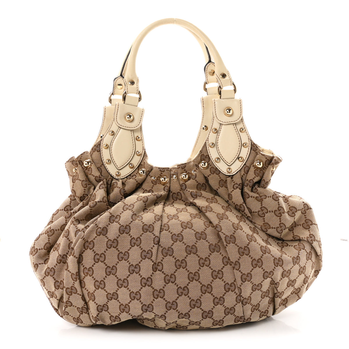 Monogram Studded Pelham Tote White