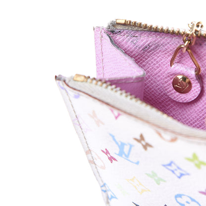 Louis Vuitton Monogram Multicolor Key Pouch White Litchi 8 of 10