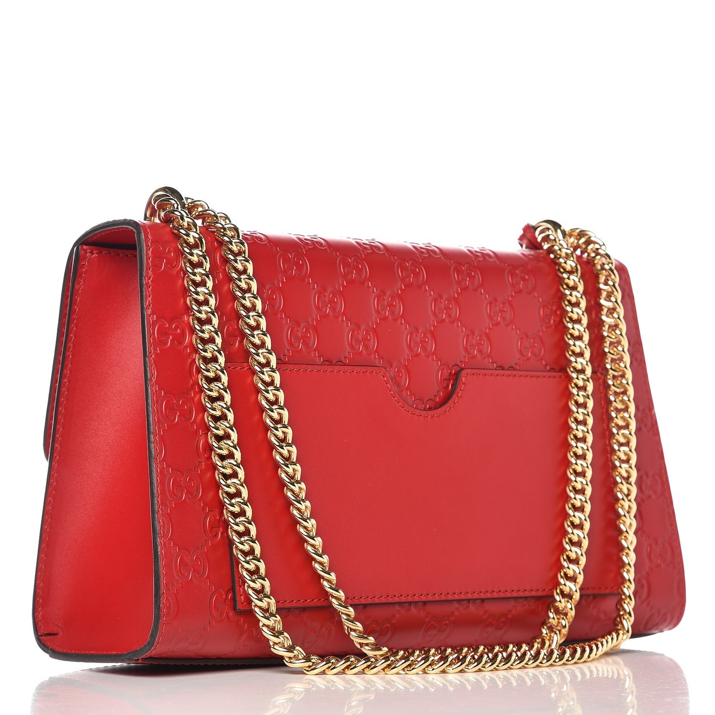 Guccissima Medium Padlock Shoulder Bag Hibiscus Red
