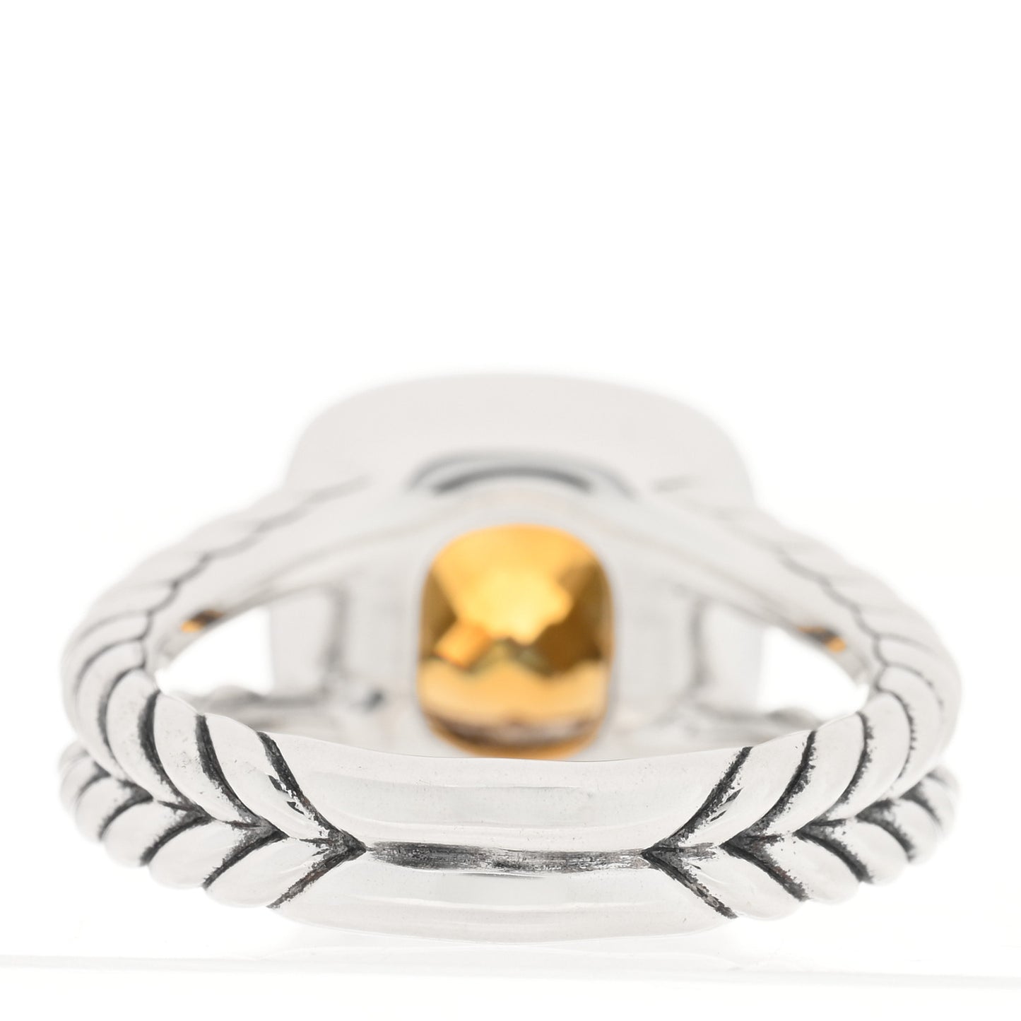 Sterling Silver Diamond Citrine 7mm Petite Albion Ring 49 5