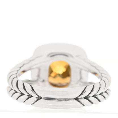 David Yurman Sterling Silver Diamond Citrine 7mm Petite Albion Ring 49 5 3 of 4