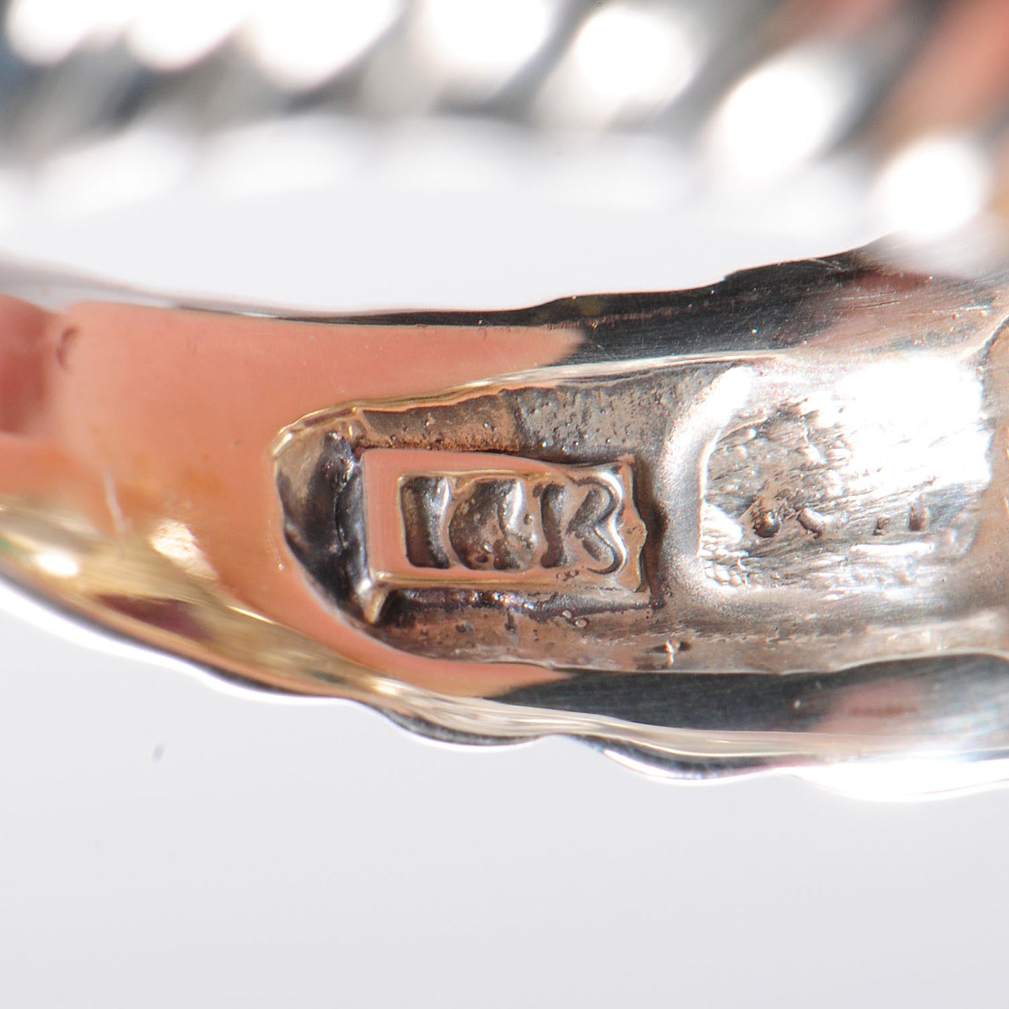 Sterling Silver 14k Yellow Gold Amethyst Emerald Renaissance Ring 7