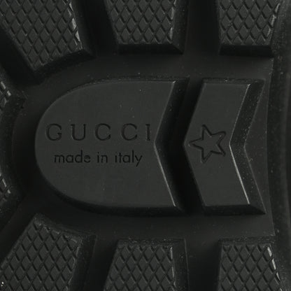 Gucci Calfskin Sylvie Web Lace Up Combat Boots 38.5 Black 6 of 7