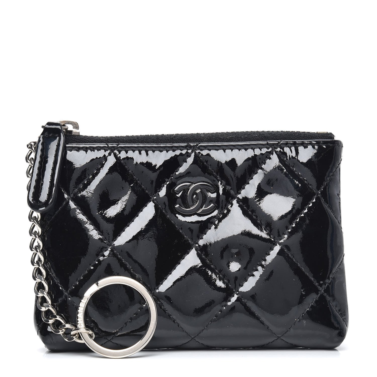Chanel Patent Quilted Key Pouch So Black 1 of 10