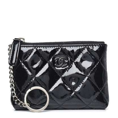 Chanel Patent Quilted Key Pouch So Black 1 of 10
