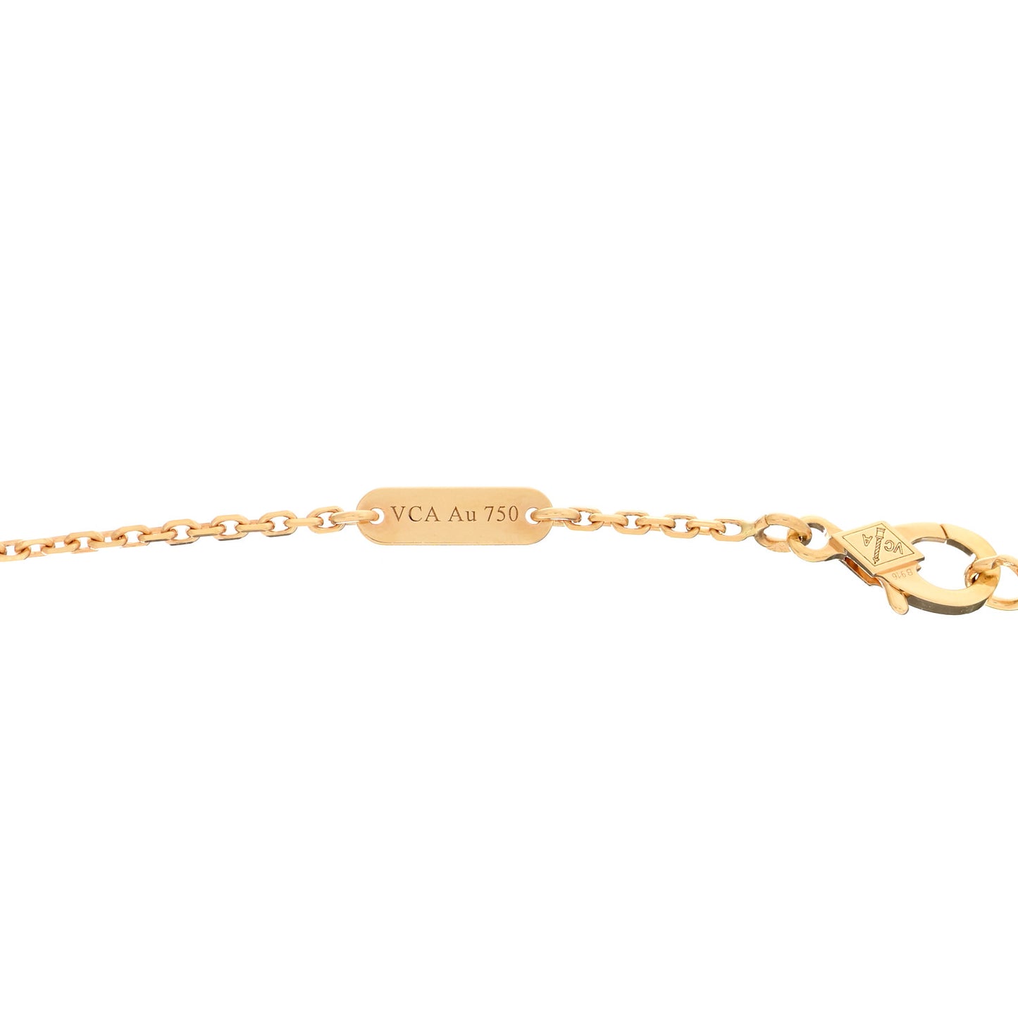 18K Yellow Gold Black Onyx Vintage Alhambra Pendant Necklace
