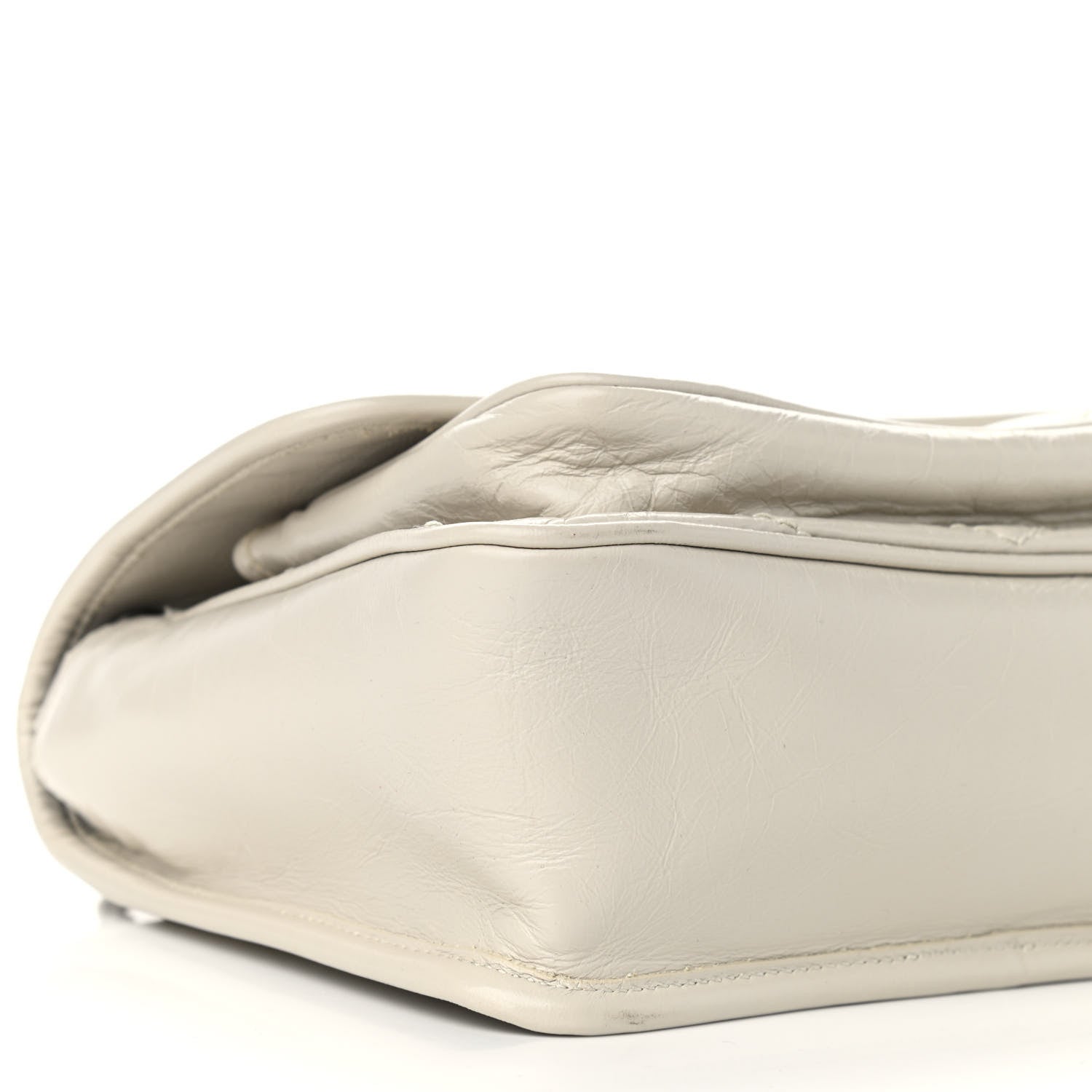 Saint Laurent Crinkled Calfskin Matelasse Monogram Baby Niki Chain Satchel Ivory 8 of 10