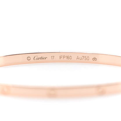 Cartier 18K Pink Gold Small LOVE Bracelet 17 5 of 7