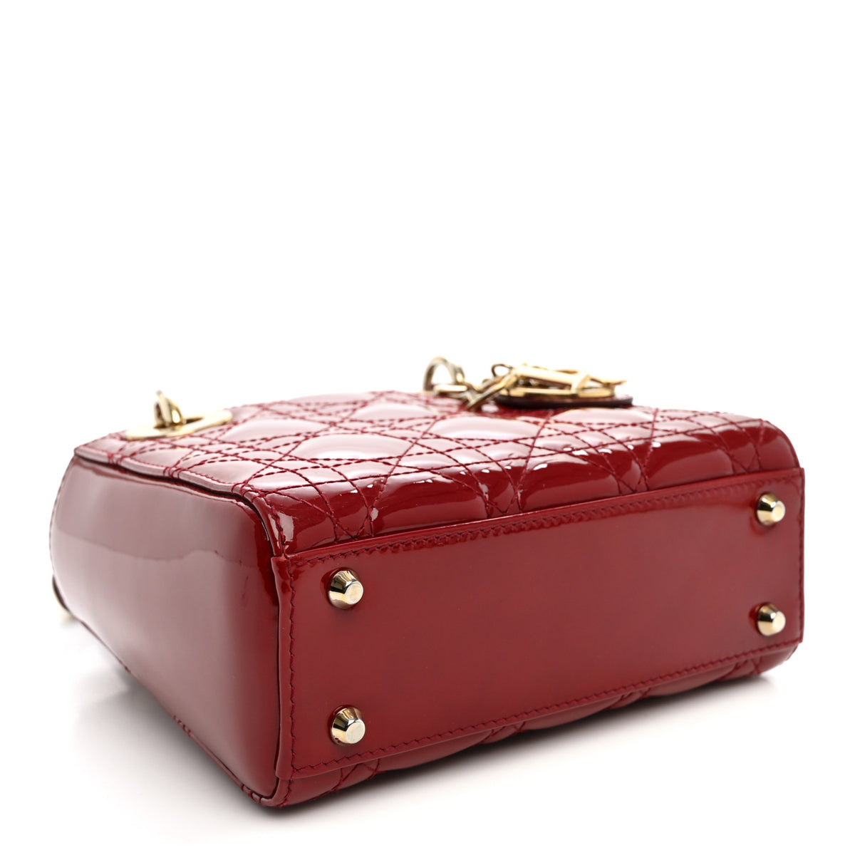 Christian Dior Patent Cannage Mini Lady Dior Red 4 of 11