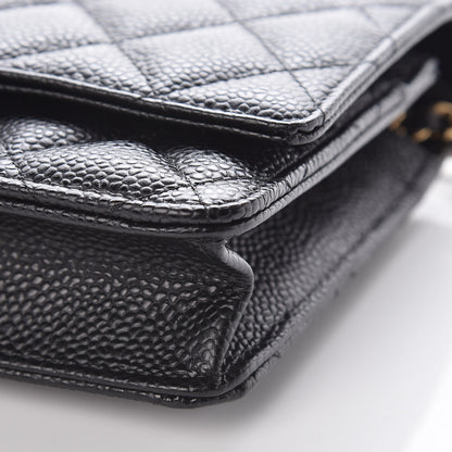 Chanel Caviar Quilted Wallet On Chain WOC Black 10 of 11