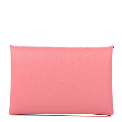 Hermes Evercolor Calvi Card Case Rose Azalee 1 of 8