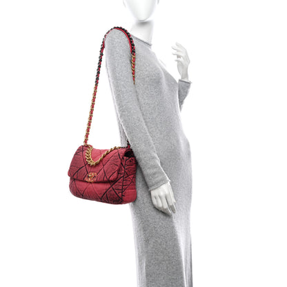 Chanel Washed Denim Quilted Medium Chanel 19 Flap Pink 2 of 10