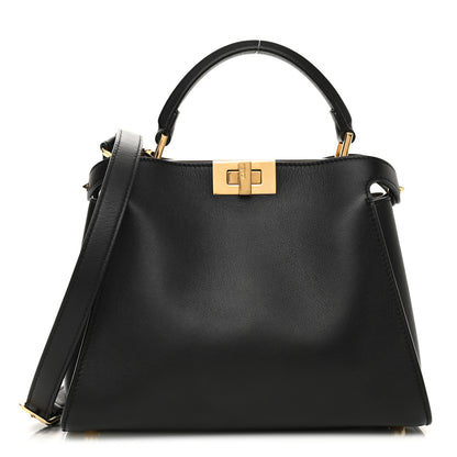 Fendi Vitello Tahiti Burro Medium Peekaboo Iconic Essentially Satchel Black Corda 1 of 11