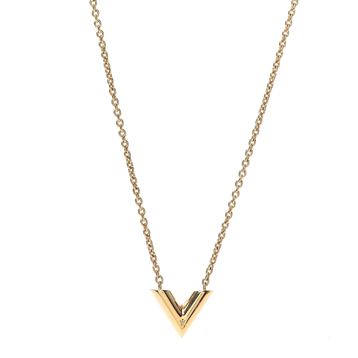 Louis Vuitton Essential V Necklace Gold 1 of 6