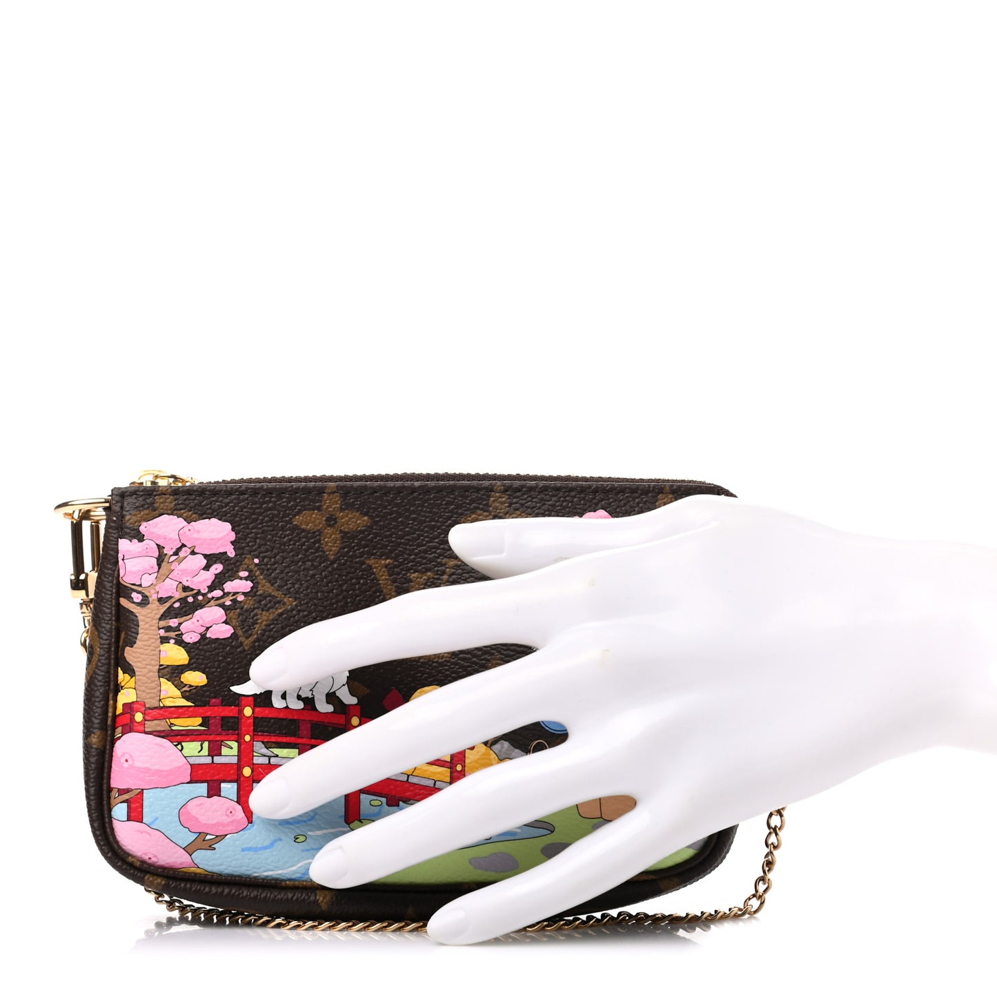 Monogram 2021 Christmas Animation Japanese Garden Mini Pochette Accessories Wisteria Pink