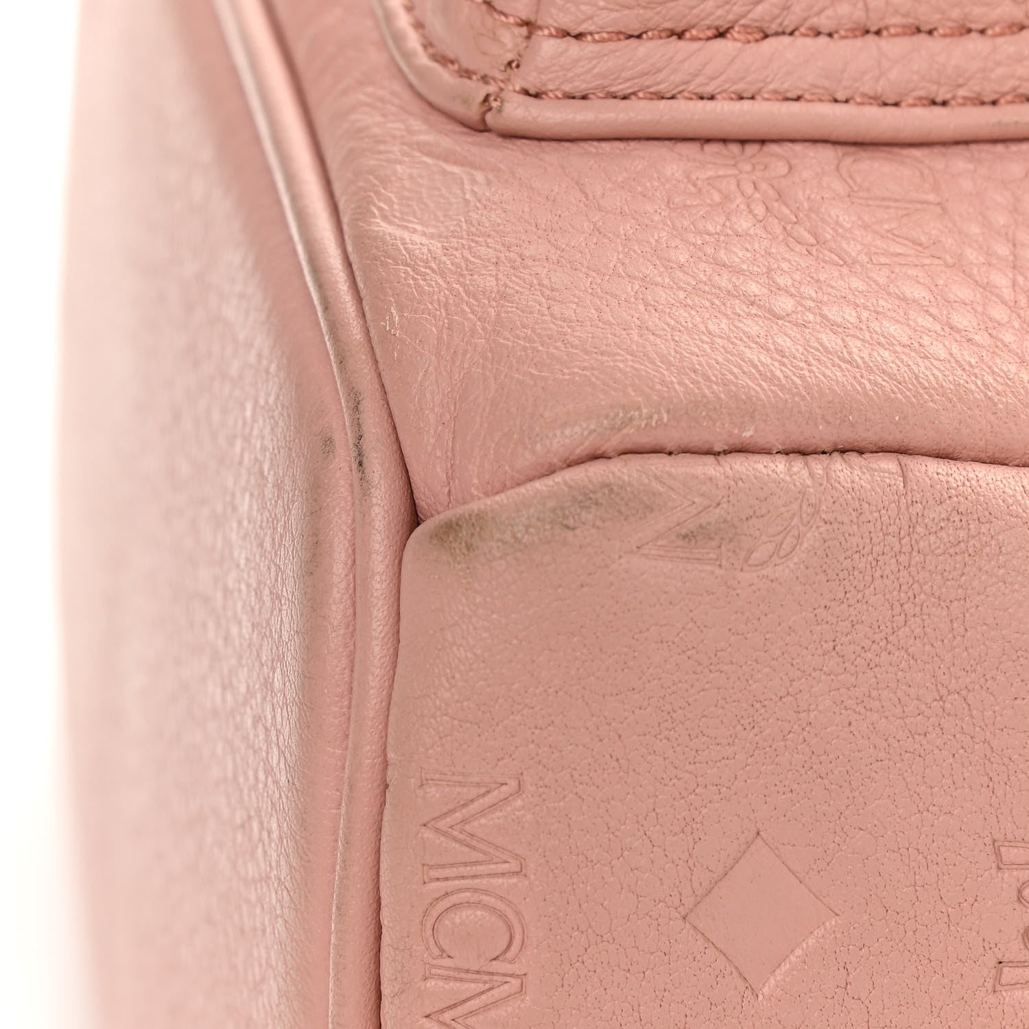 MCM Calfskin Ottomar Monogram Small Backpack Pink 12 of 15