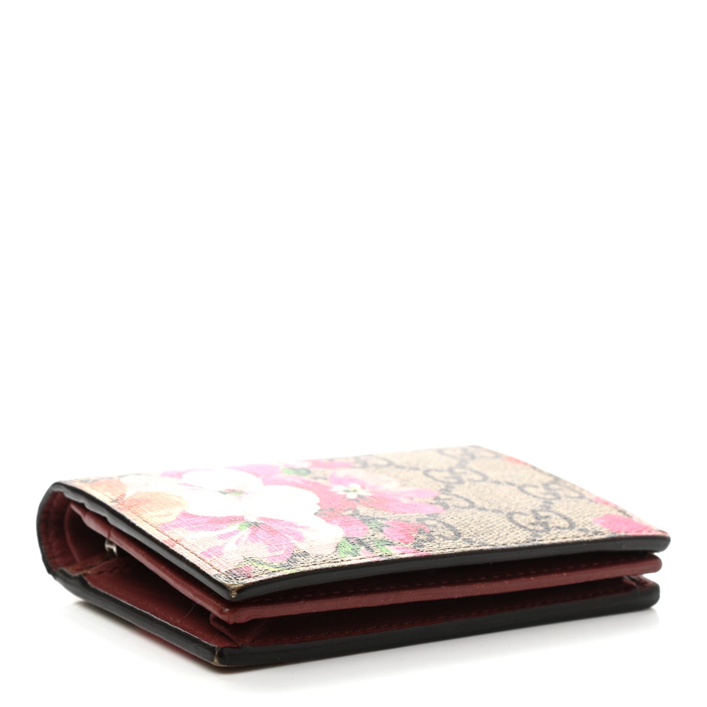 GG Supreme Monogram Blooms Card Case Beige Multicolor Dry Rose