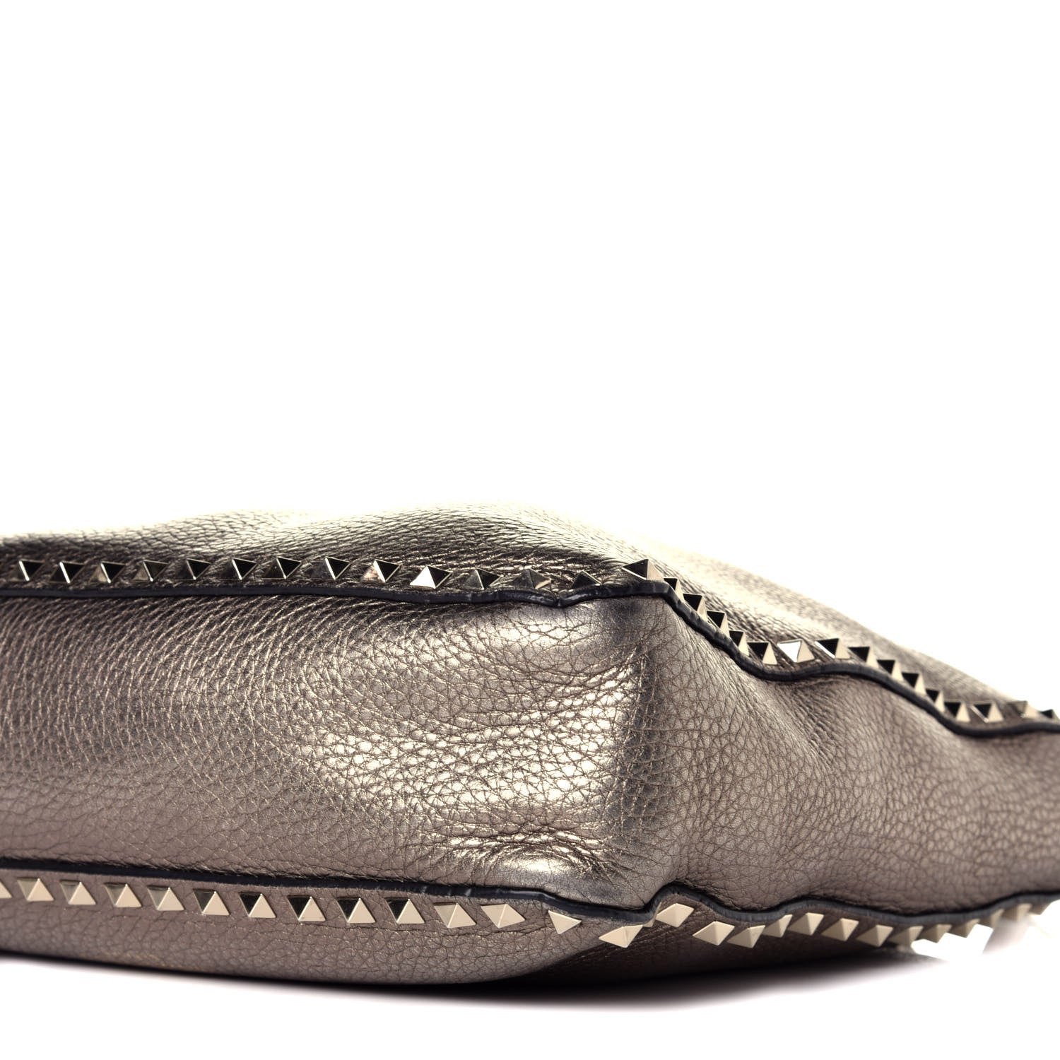 Valentino Garavani Metallic Pebbled Calfskin Large Rockstud Flip-Lock Messenger Bag Sasso 8 of 8
