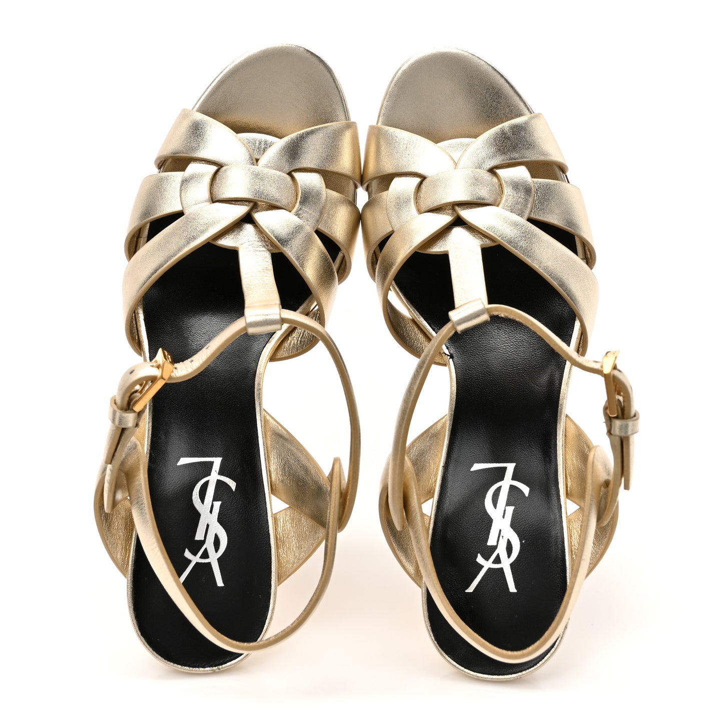 Metallic Nappa Tribute 75 Platform Sandals 37.5 Platino