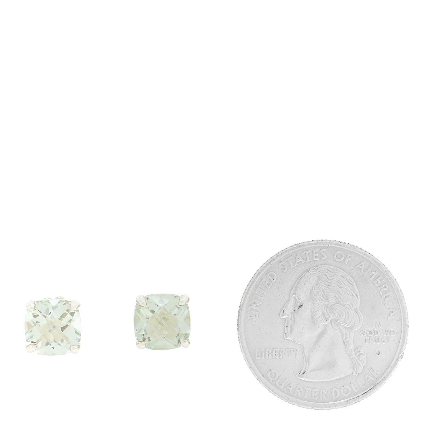 Tiffany Sterling Silver Prasiolite Sparklers Earrings 2 of 6