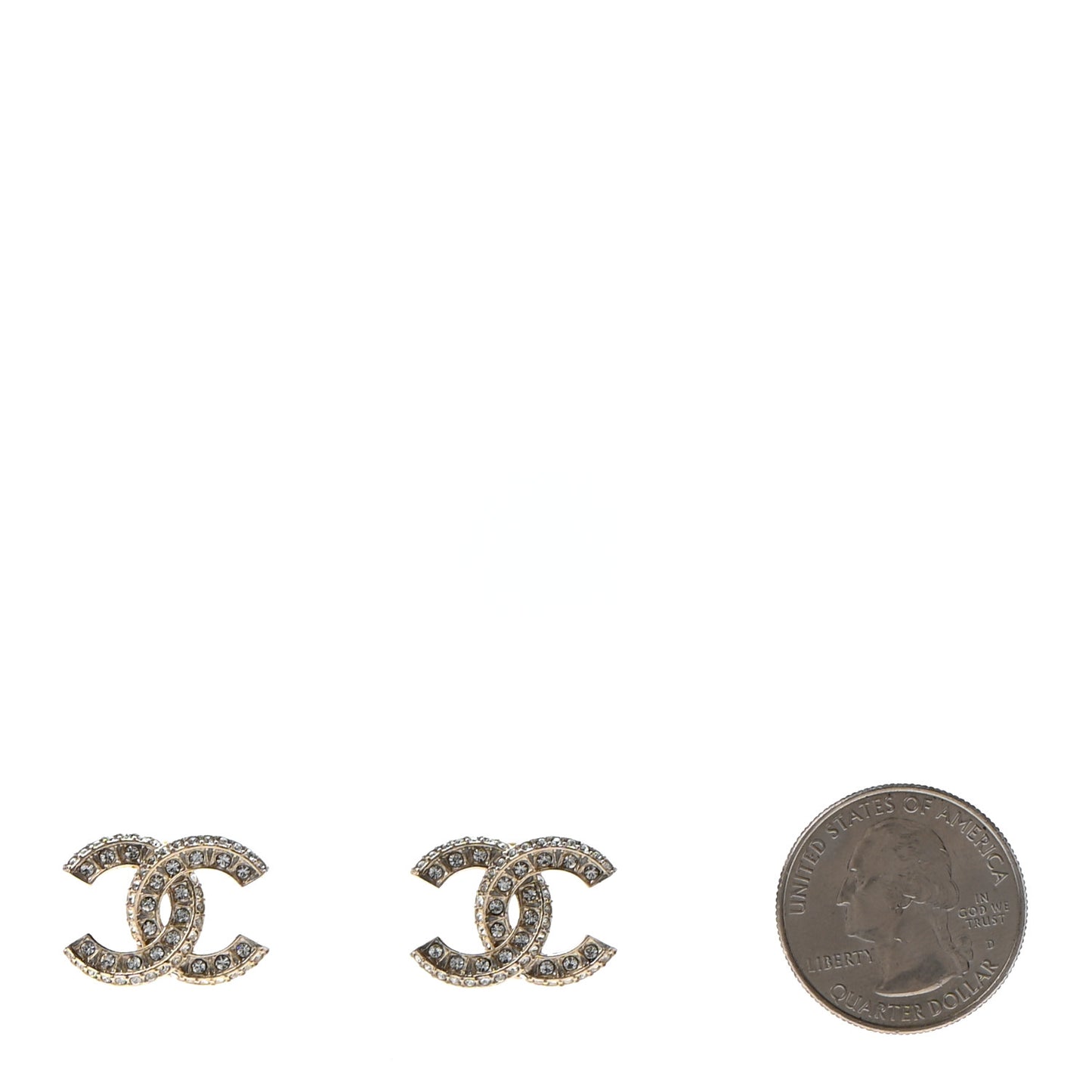 Crystal Timeless CC Earrings Light Gold
