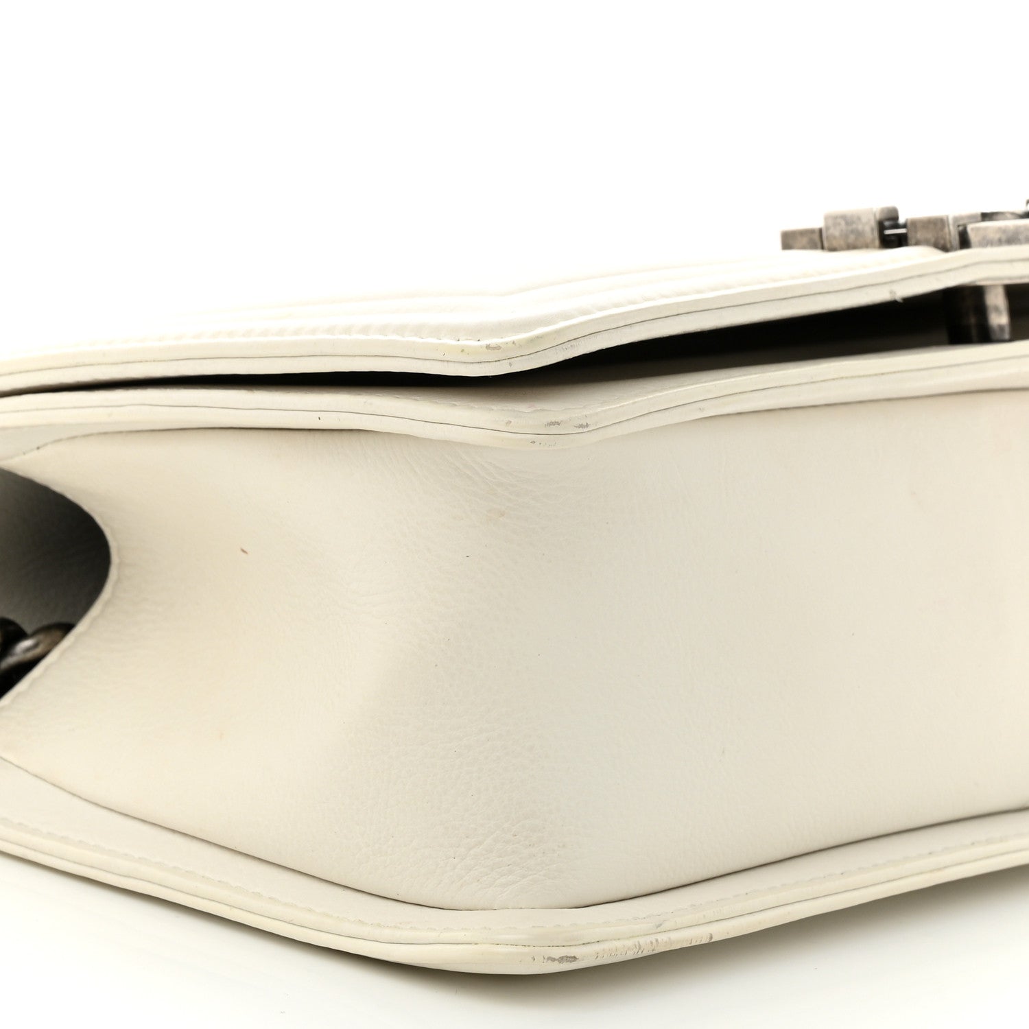 Chanel Calfskin Double Stitch Medium Boy Flap White 9 of 18