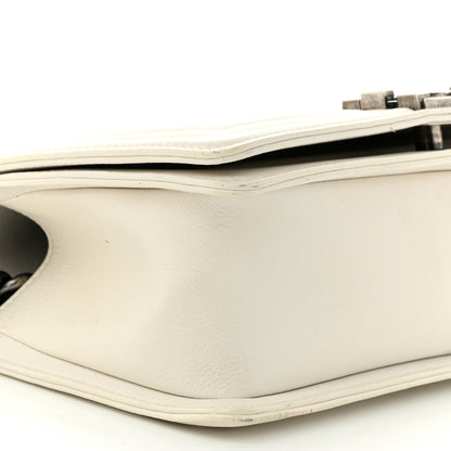 Chanel Calfskin Double Stitch Medium Boy Flap White 9 of 18