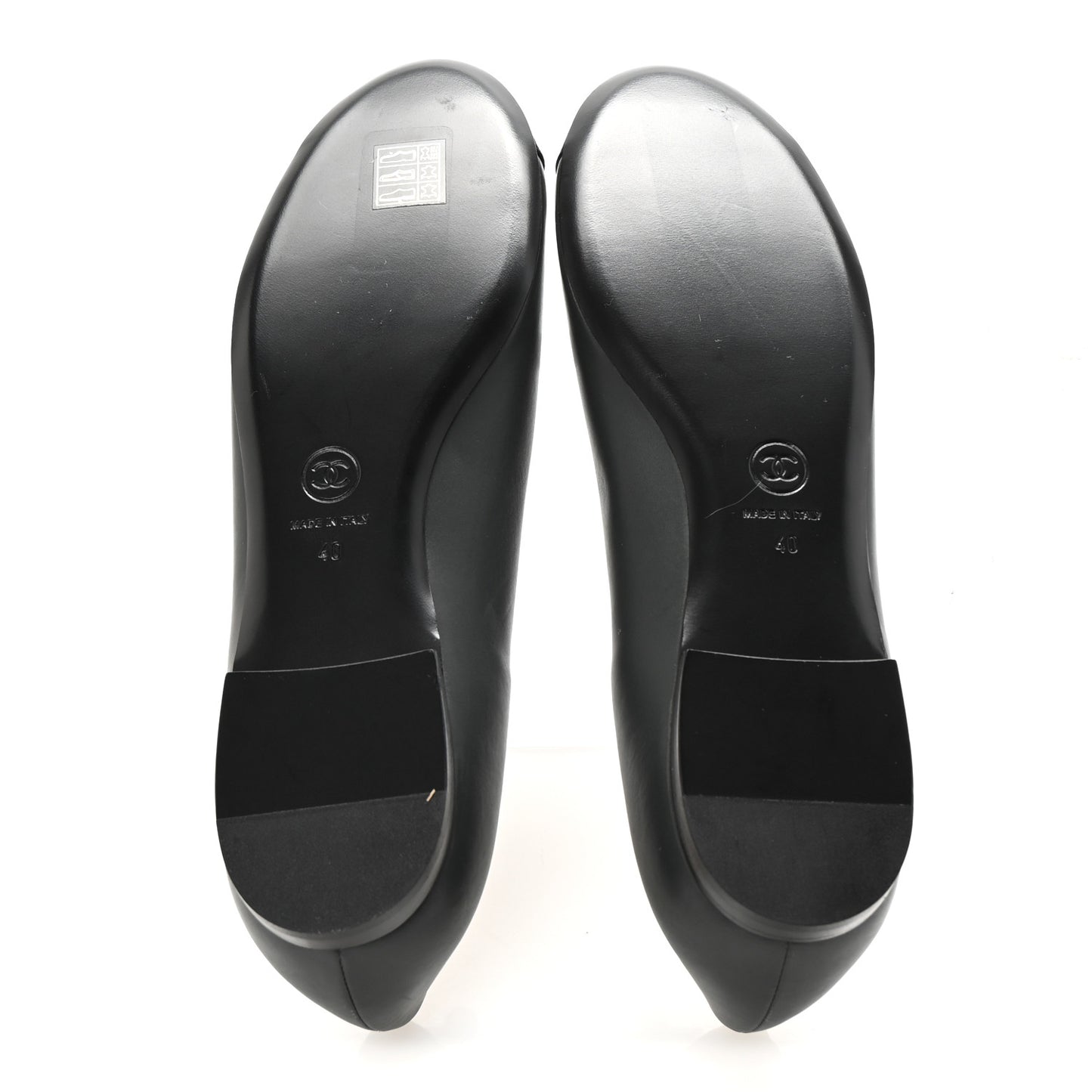 Lambskin Grosgrain Camellia Ballerina Flats 40 Dark Grey Black