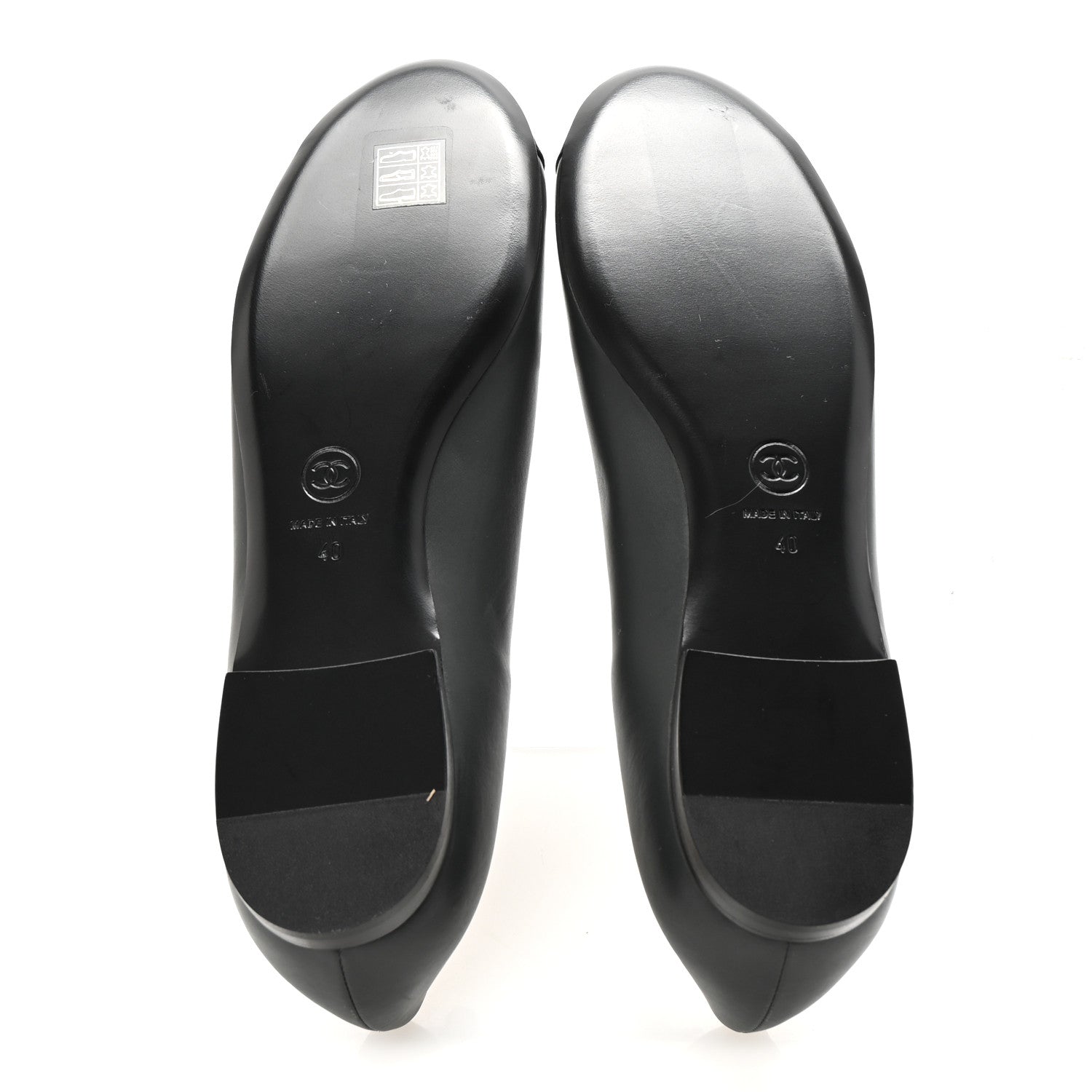Chanel Lambskin Grosgrain Camellia Ballerina Flats 40 Dark Grey Black 6 of 9