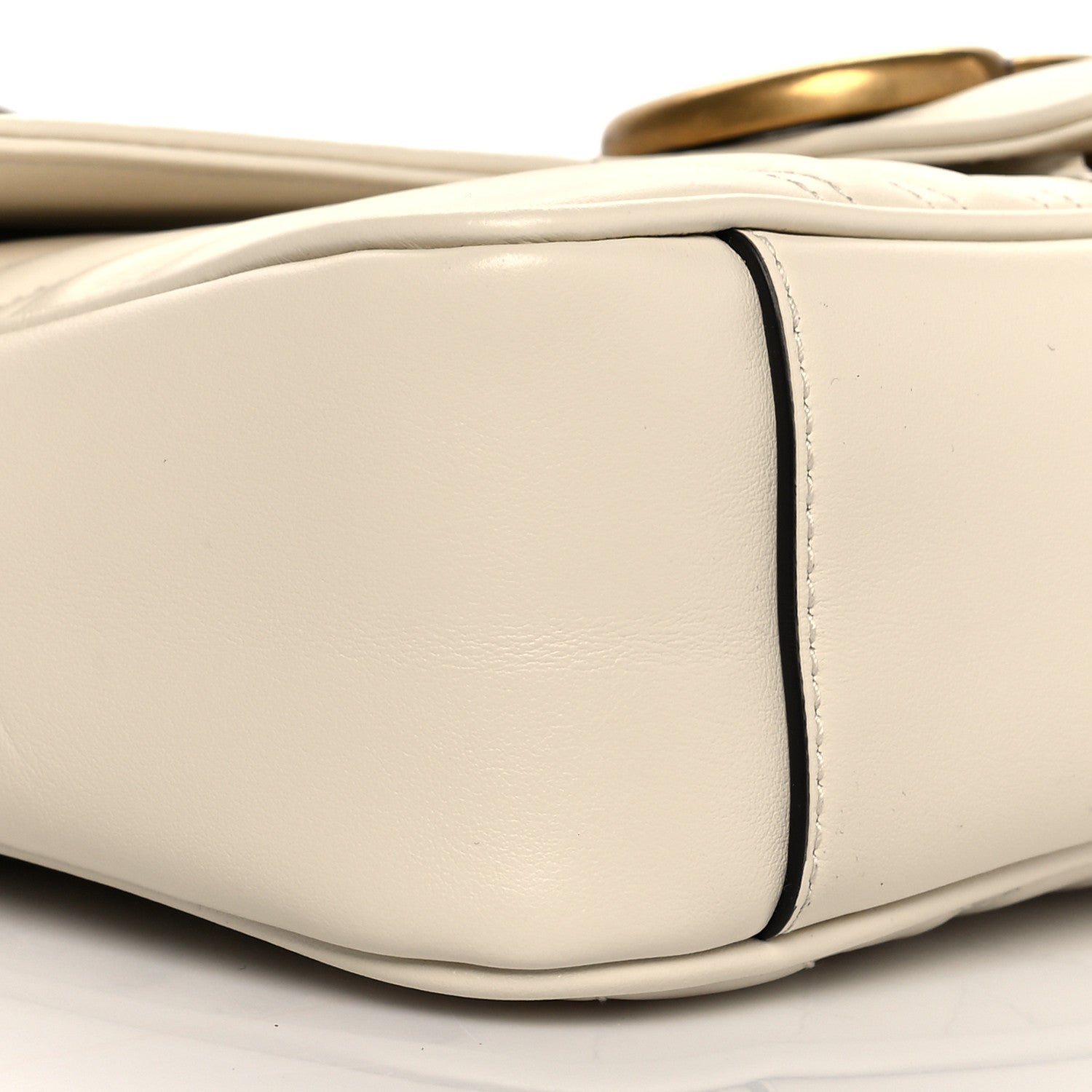 Gucci Calfskin Matelasse Small GG Marmont Shoulder Bag White 9 of 11