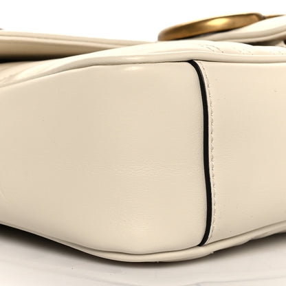 Gucci Calfskin Matelasse Small GG Marmont Shoulder Bag White 9 of 11
