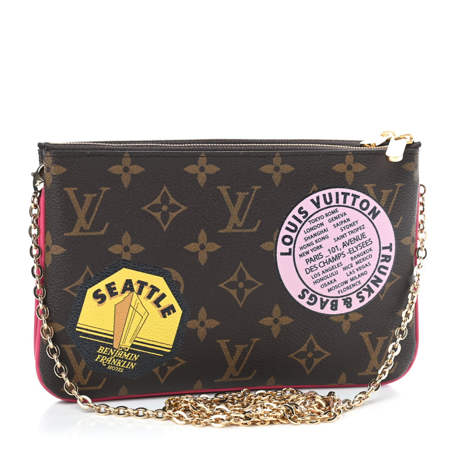 Louis Vuitton Monogram World Tour Double Zip Pochette 2 of 7