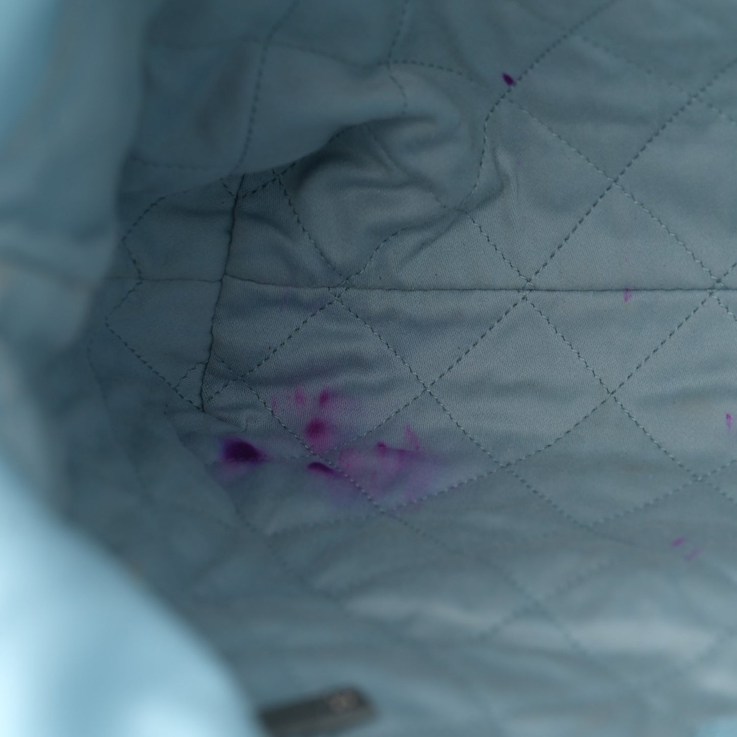 Shiny Calfskin Quilted Small Chanel 22 Light Blue