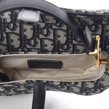 Christian Dior Oblique Mini Saddle Bag Blue 5 of 8