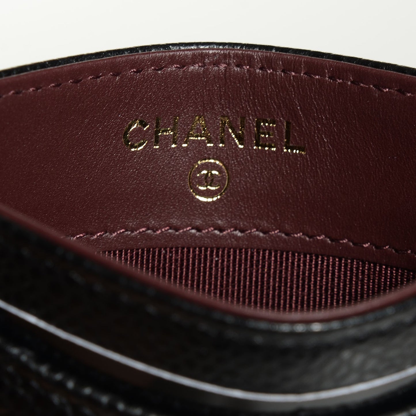 Caviar Quilted Card Holder Black