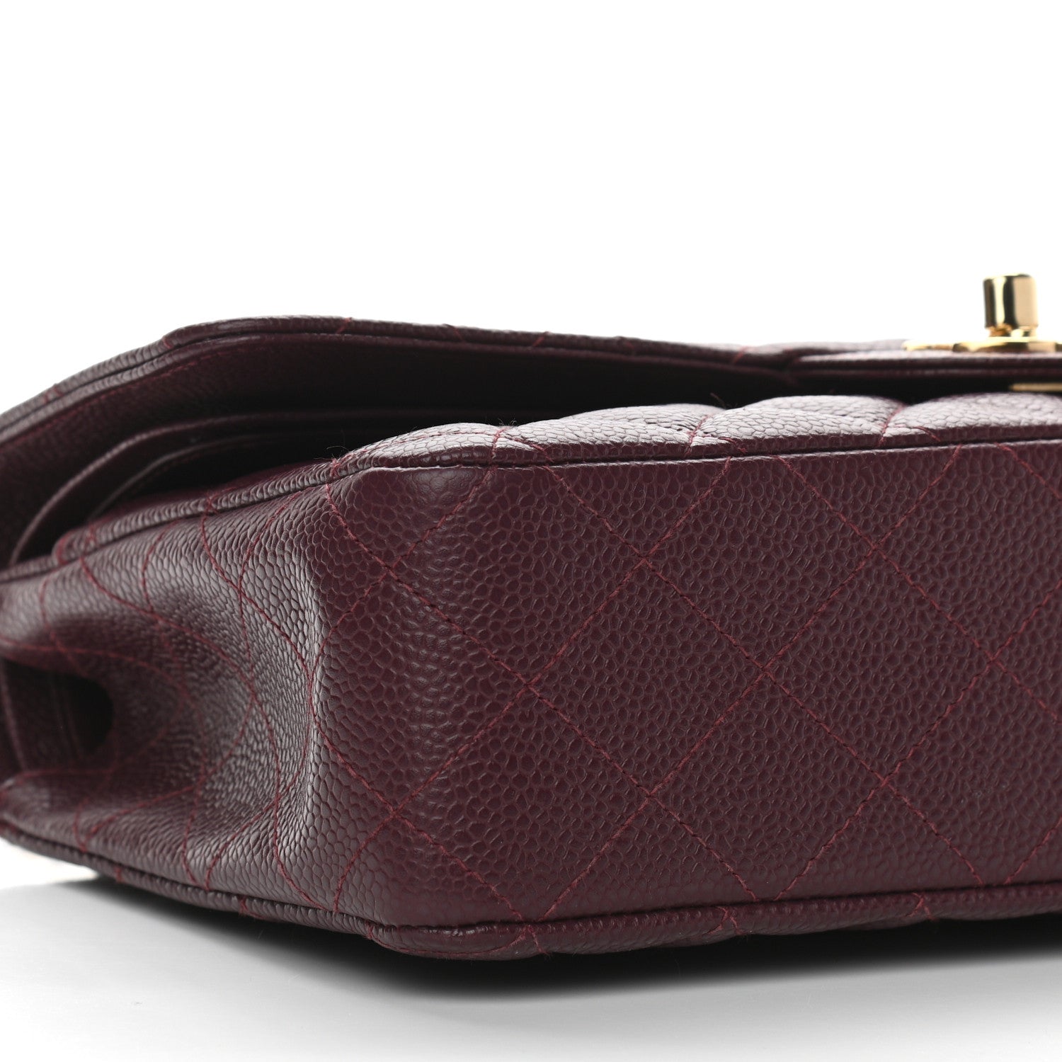 Chanel Caviar Quilted Medium Double Flap Burgundy 8 of 9
