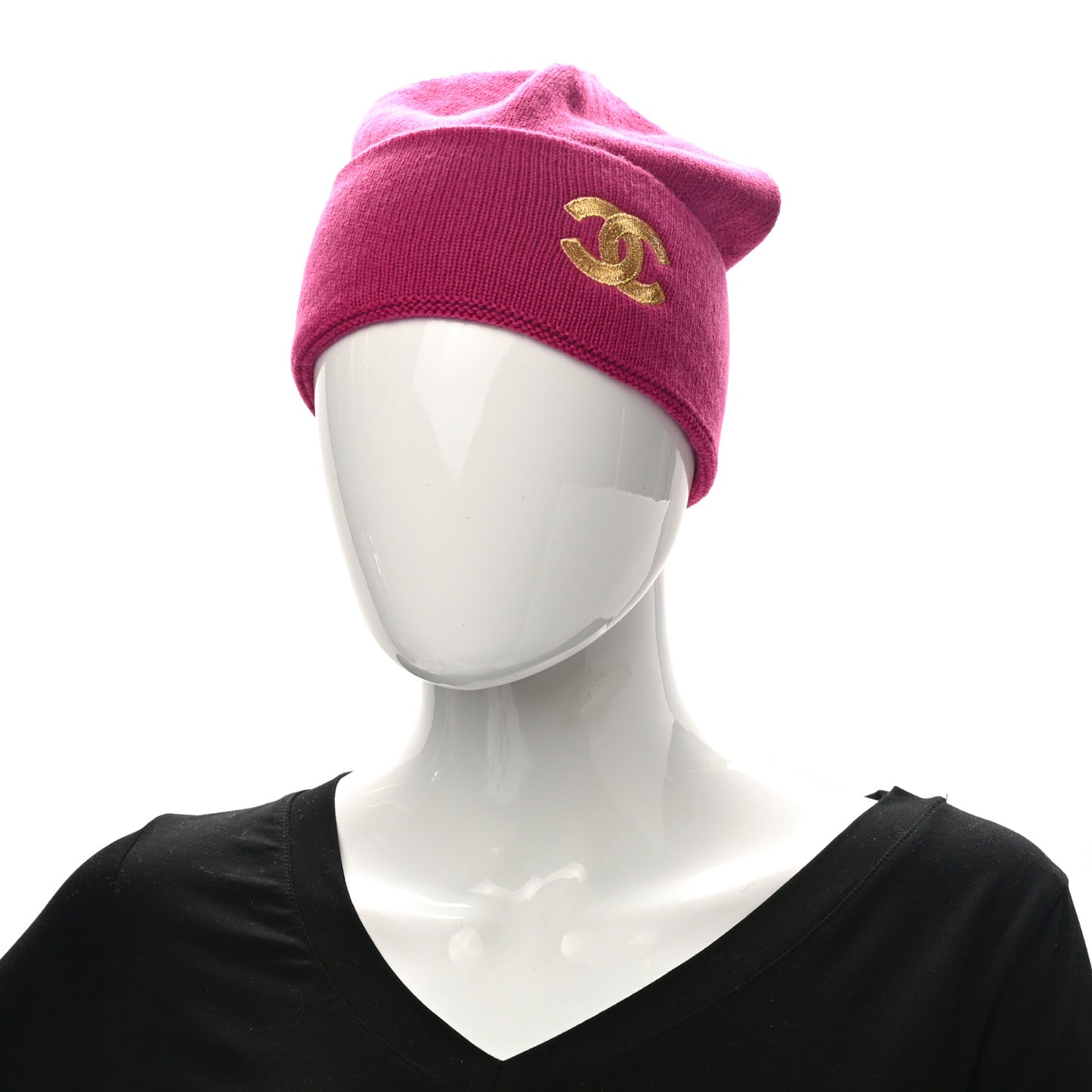 Cashmere CC Beanie Hat Pink Gold