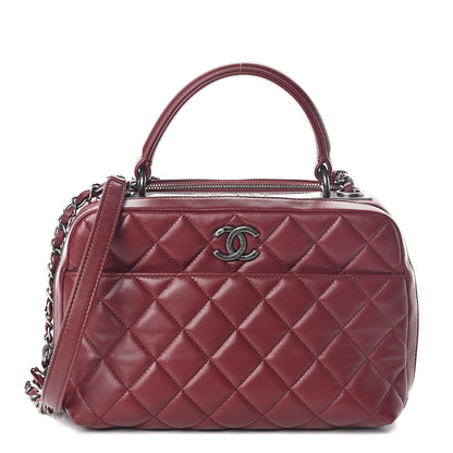 Chanel Lambskin Quilted Medium Trendy CC Bowling Bag Dark Red 1 of 10