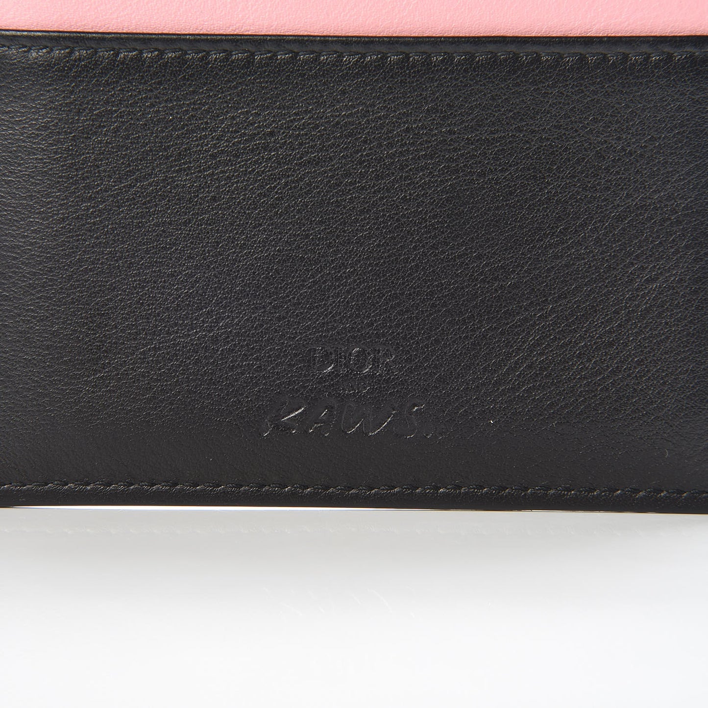 x KAWS Calfskin Bee Card Holder Pink Black