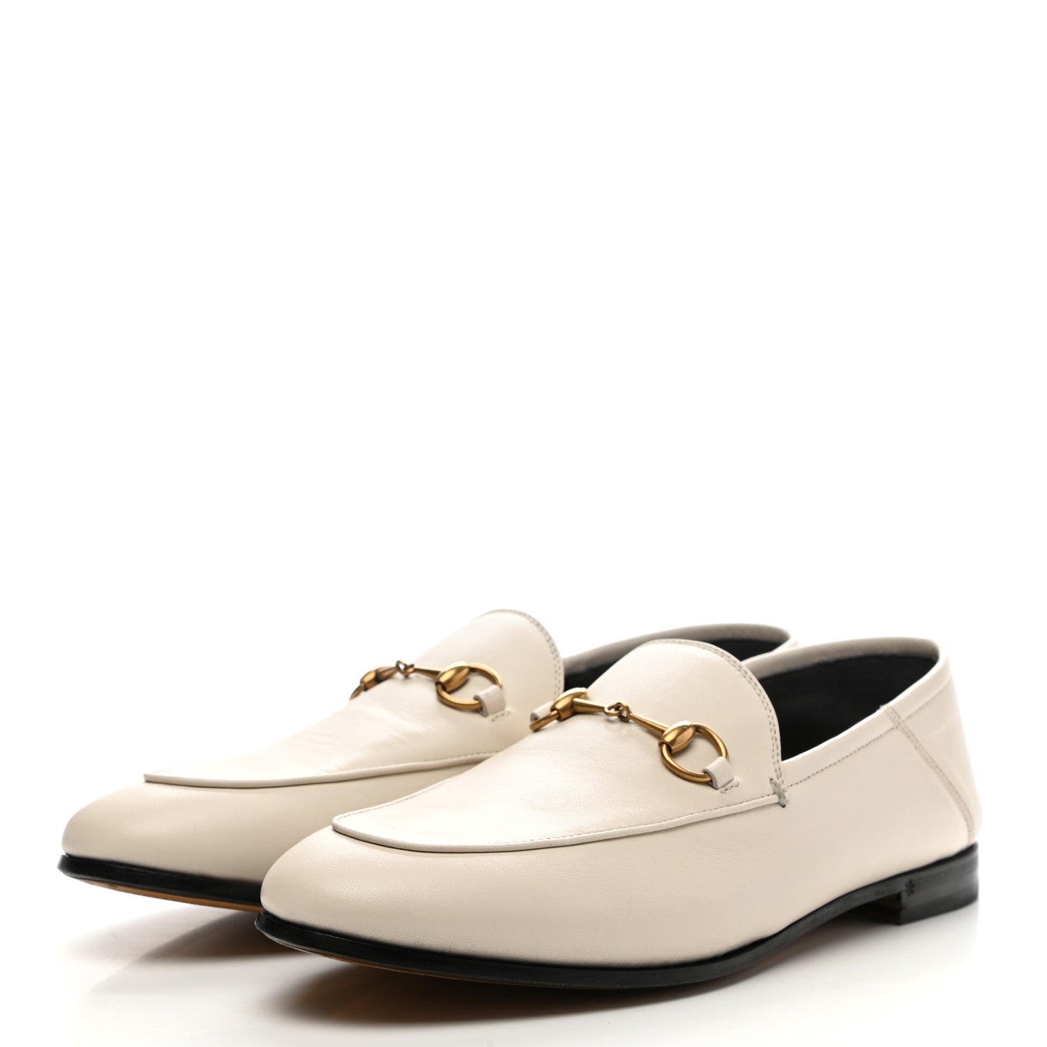 Gucci Lambskin Womens Brixton Horsebit Loafers 39 Mystic White 3 of 10