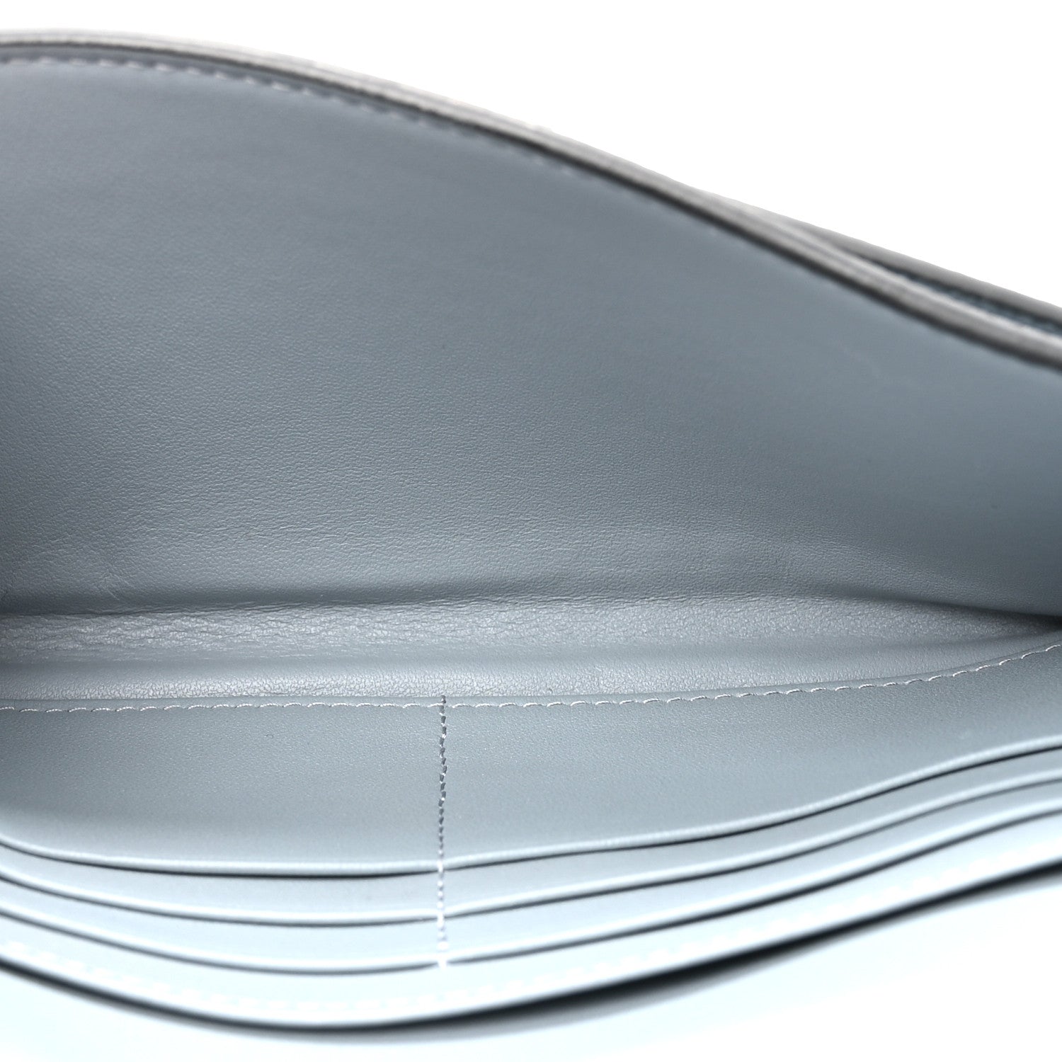 Christian Dior Grained Calfskin Saddle Chain Wallet Pouch Cloud