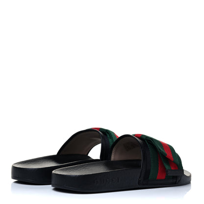 Gucci Satin Web Bow Slide Sandals 36 Black 3 of 5