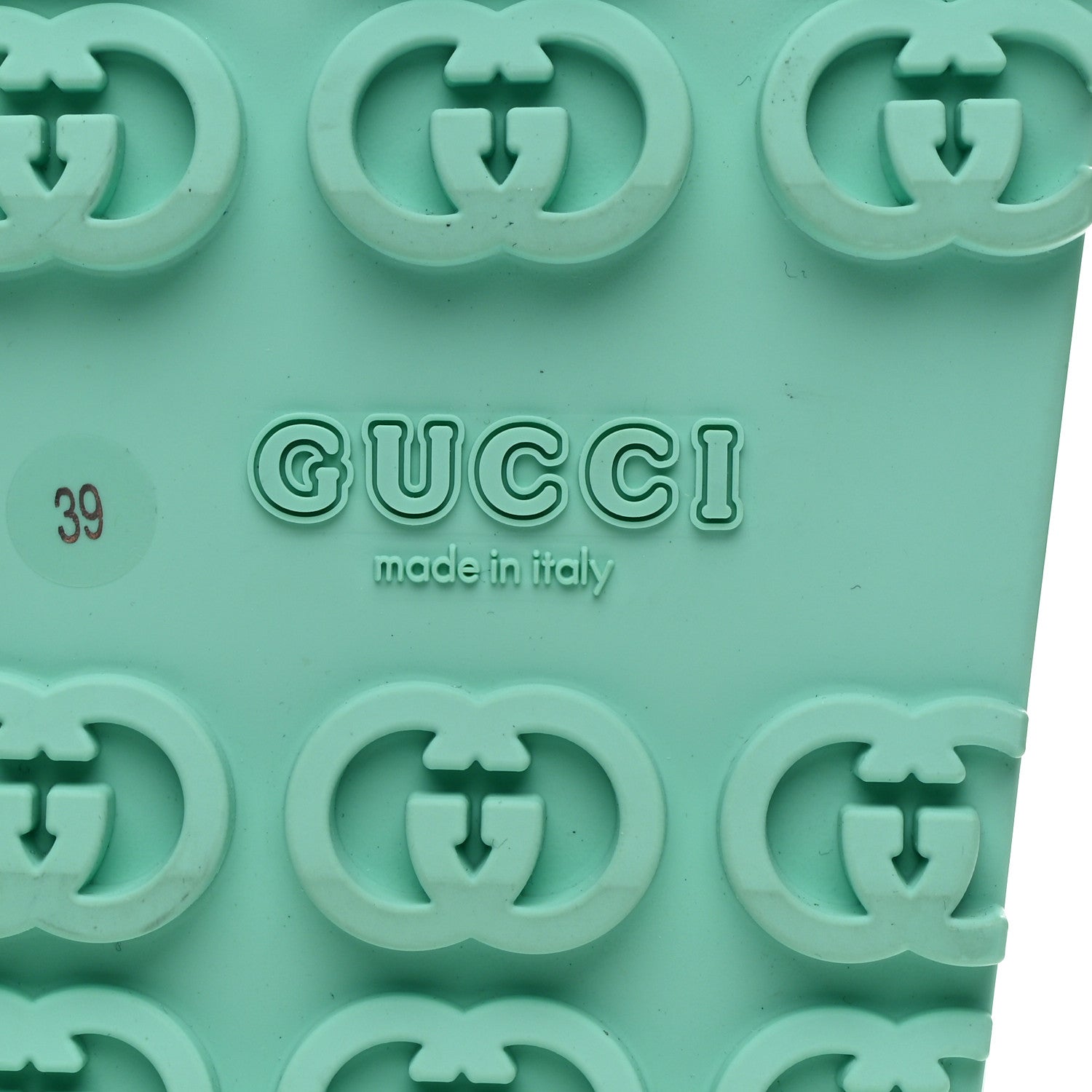 Gucci Soft Rubber Horsebit Womens Slingback Sandals 39 Teal Cyan 7 of 9