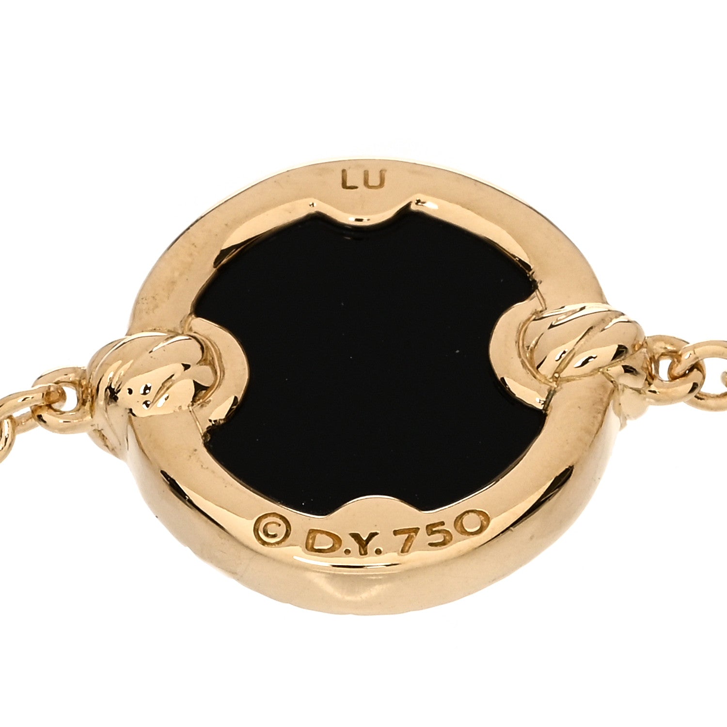 David Yurman 18K Yellow Gold Diamond Black Onyx Petite Elements Bracelet 3 of 3