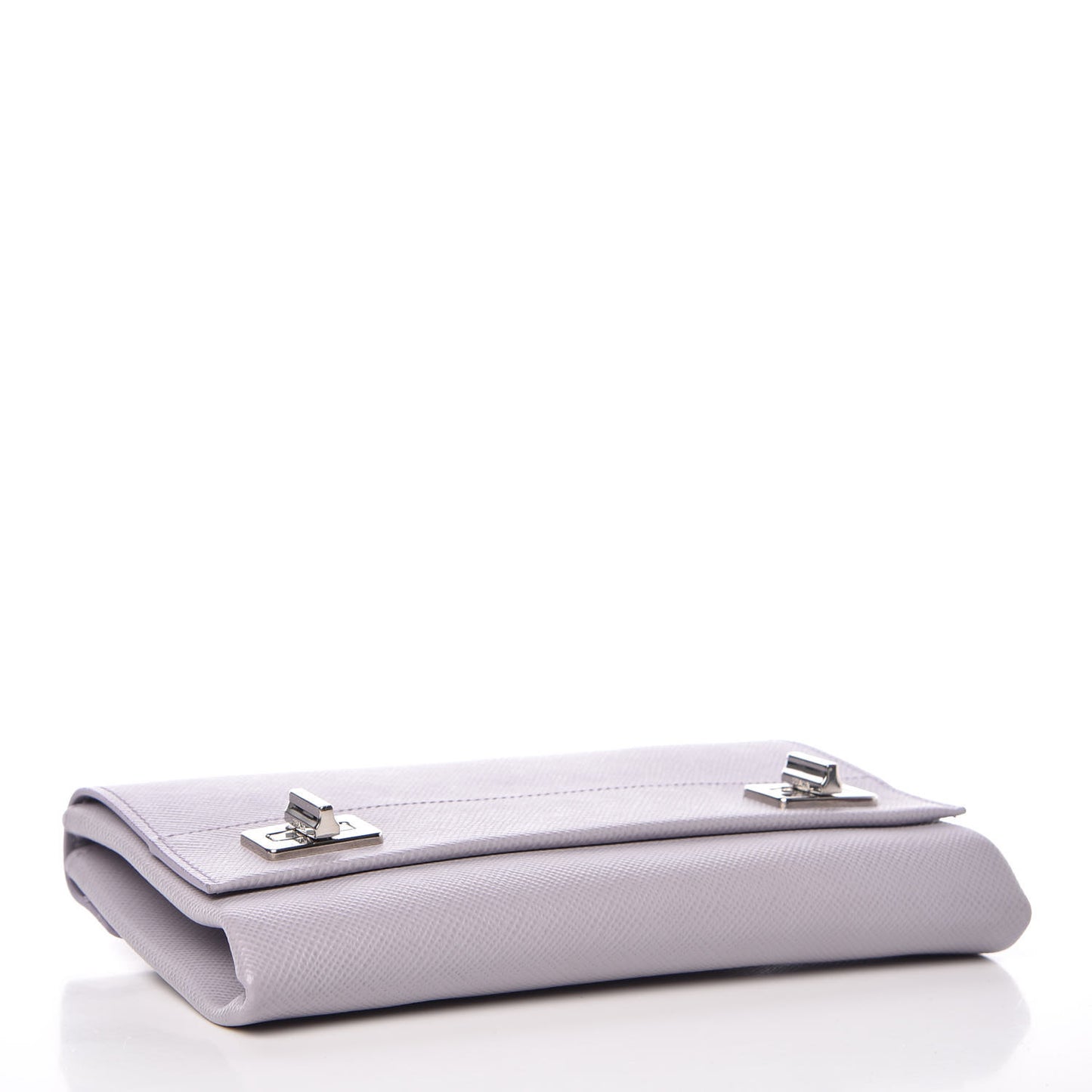Saffiano Cuir Twist Lock Chain Flap Crossbody Bag Glicine