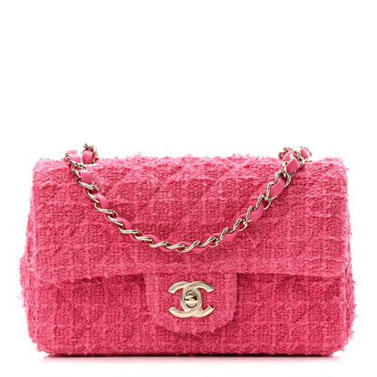 Chanel Cashmere Tweed Quilted Mini Rectangular Flap Fuchsia 1 of 11