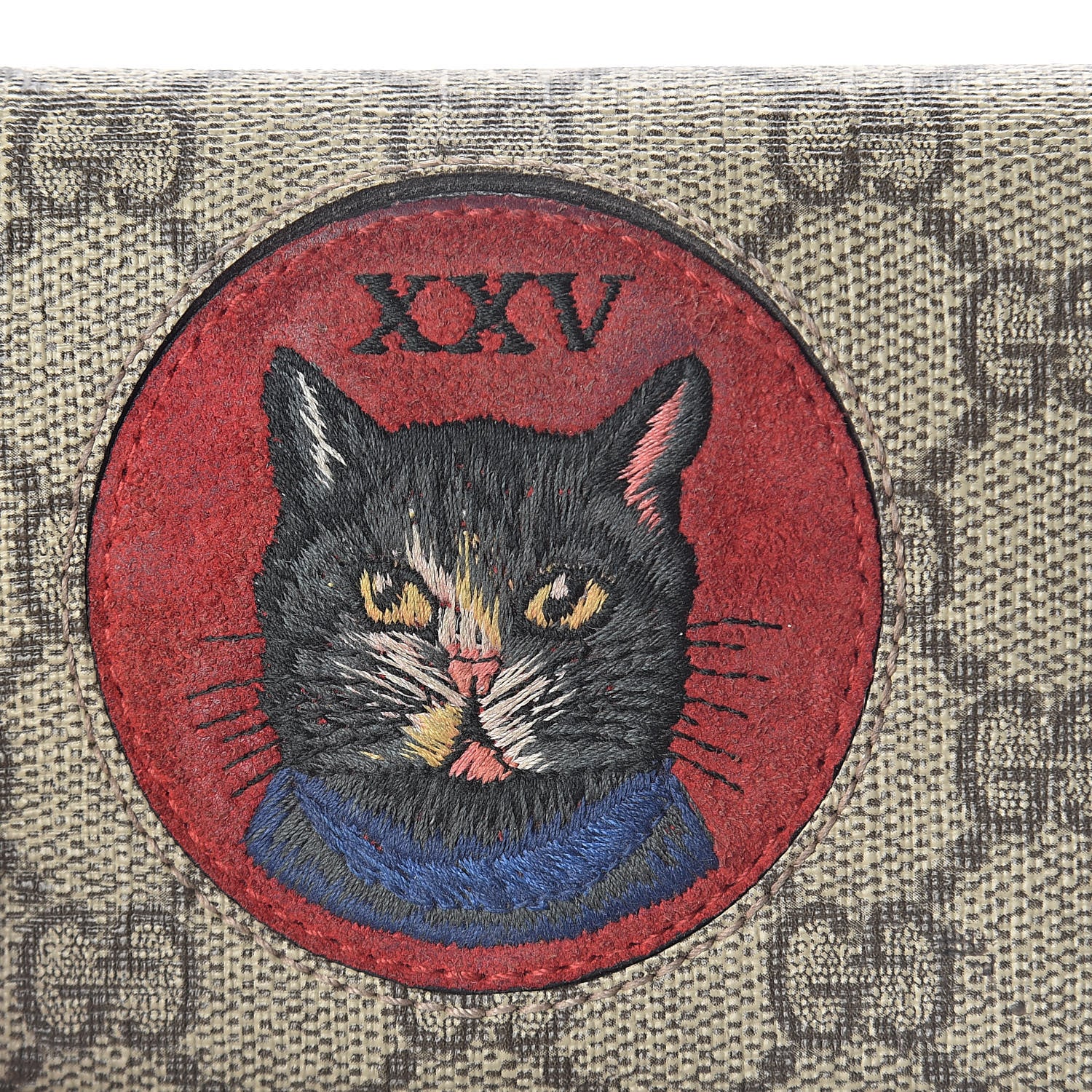 Gucci Soft GG Supreme Monogram Mystic Cat Card Case Wallet 7 of 7